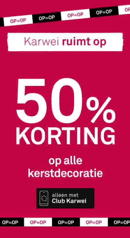 50% korting op alle kerstdecoratie