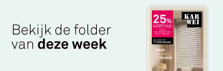 Karwei folder met de nieuwe wooncollectie. Tekst: Bekijk de folder van deze week.