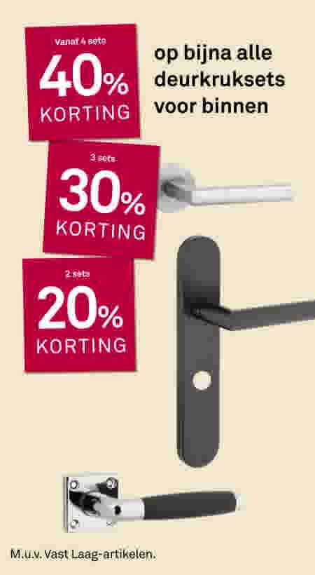 Stapelkorting op bijna alle deurkruksets voor binnen
