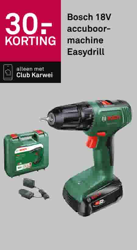 30.- korting Bosch 18V accuboormachine Easydrill