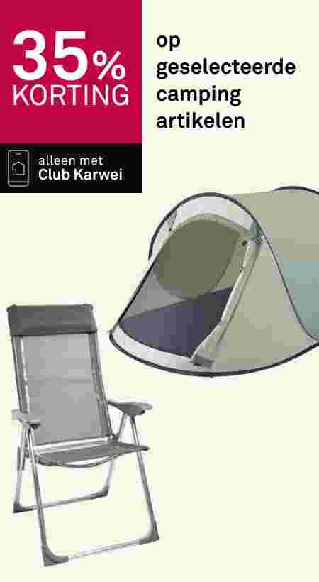 35% korting op geselecteerde camping artikelen