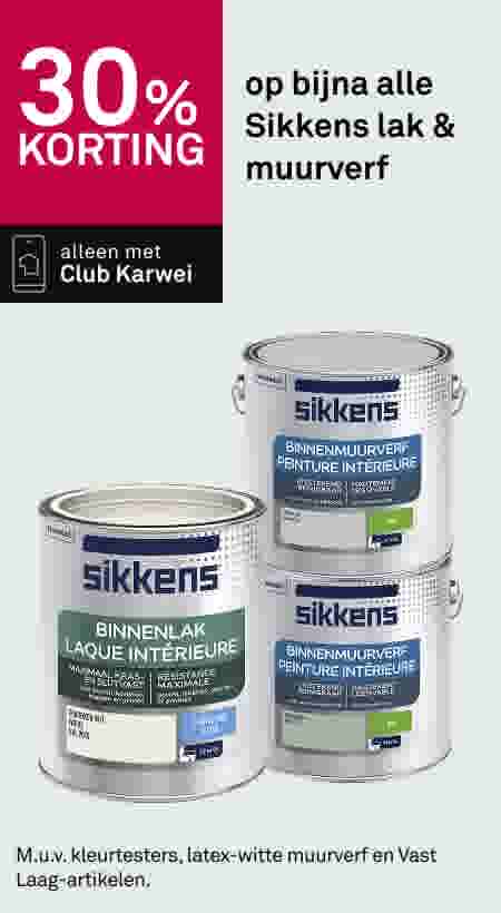 30% korting op bijna alle Sikkens lak & muurverf