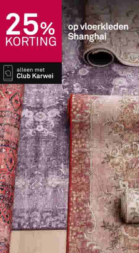 25% korting op vloerkleden Shanghai