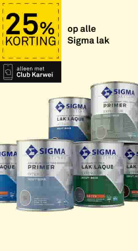 25% korting op alle Sigma lak