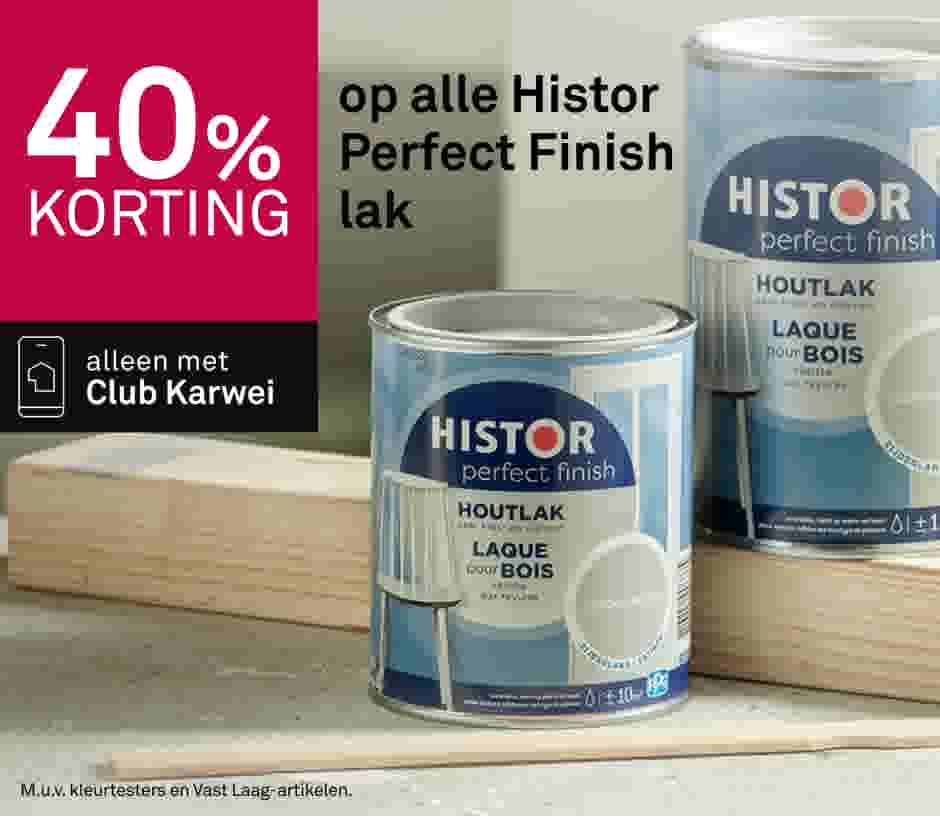 40% korting op alle Histor Perfect Finish lak