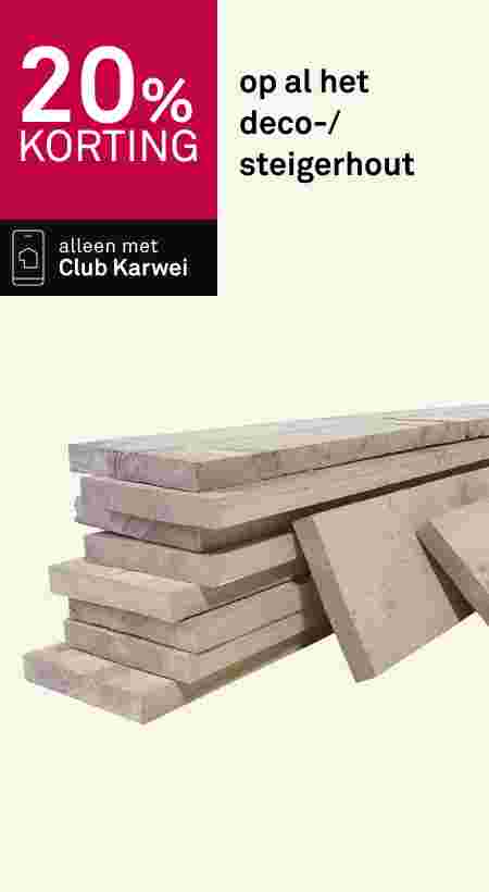 20% korting op al het deco en steigerhout