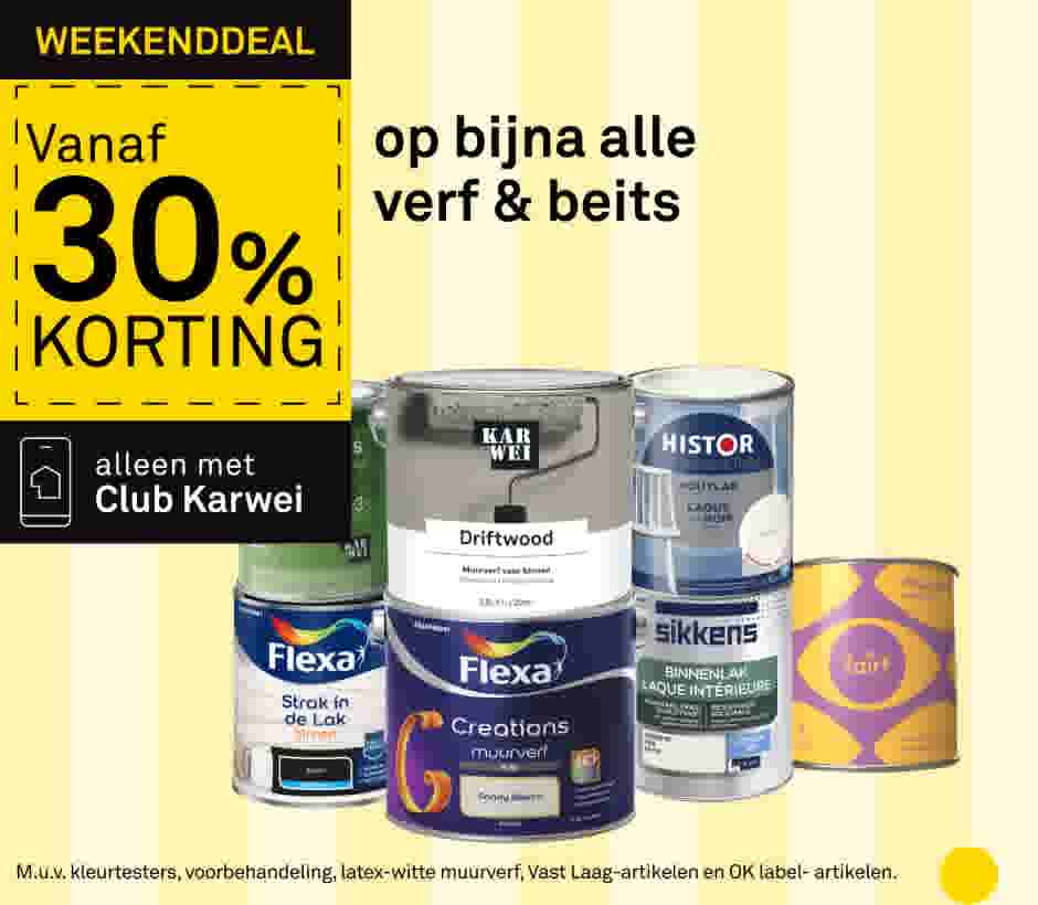 Vanaf 30% korting op bijna alle verf & beits