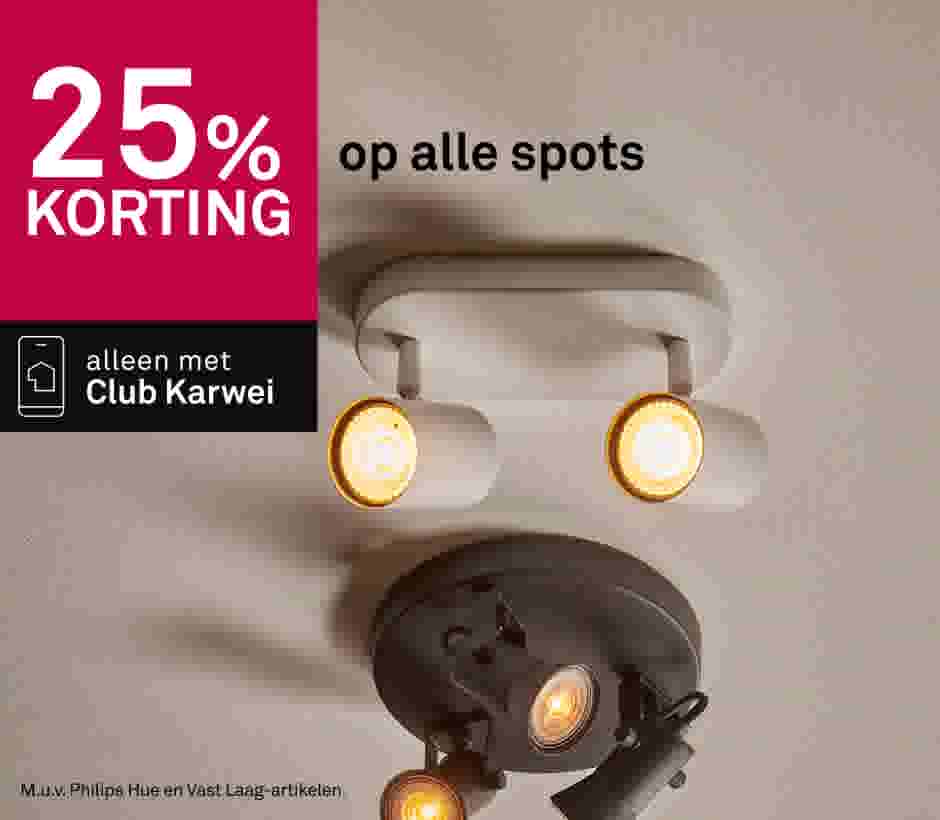 25% korting op alle spots