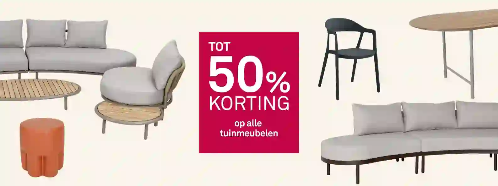 Tot 50% korting op alle tuinmeubelen