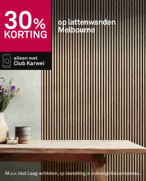 30% korting op lattenwanden Melbourne