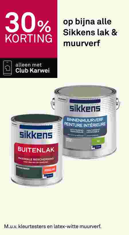 30% korting op bijna alle sikkens lak & muurverf