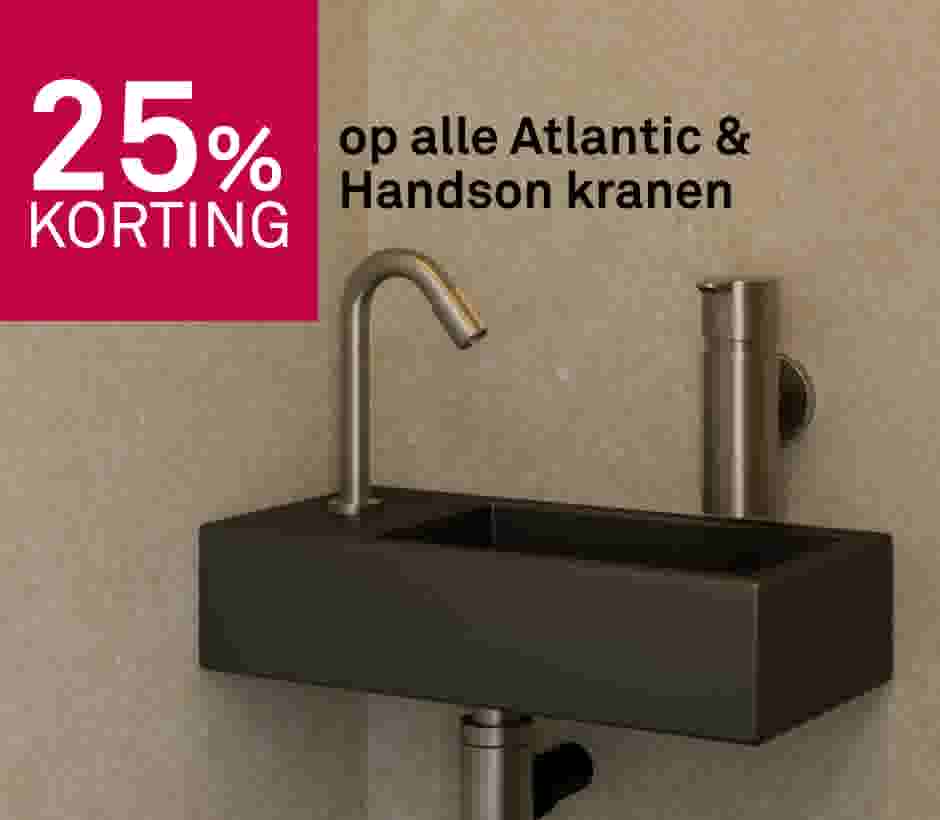 25% korting op alle Atlantic & Handson kranen