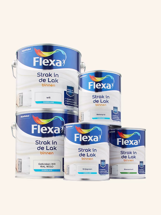 40% korting op bijna alle Flexa Strak in de Lak