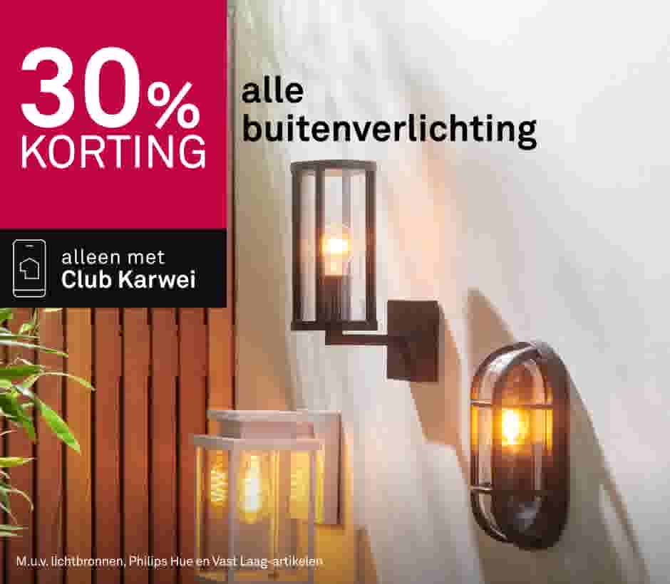 30% korting op alle buitenverlichting