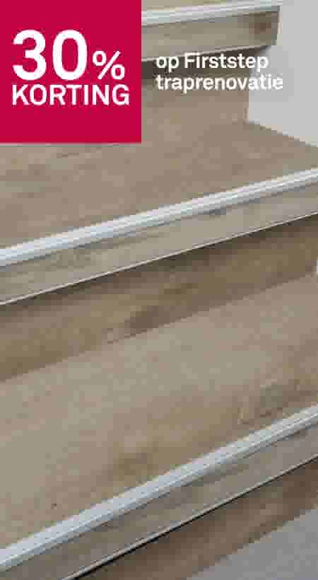 30% korting op Firststep traprenovatie