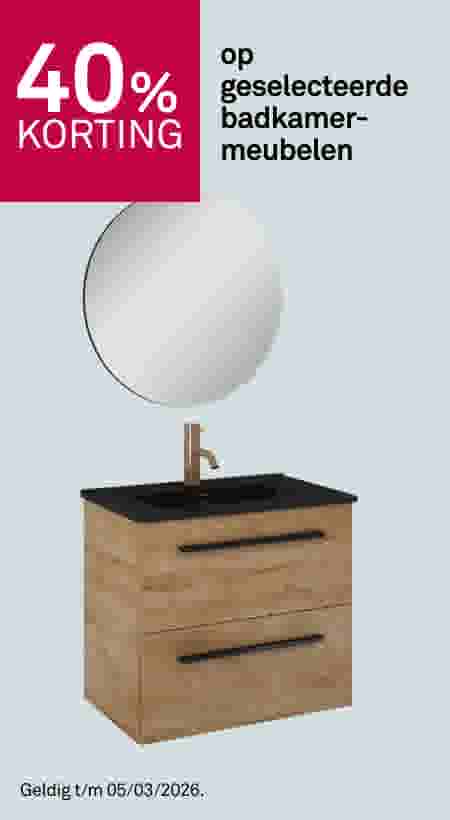 40% korting op geselecteerde badkamermeubelen