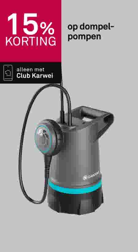15% korting op dompelpompen