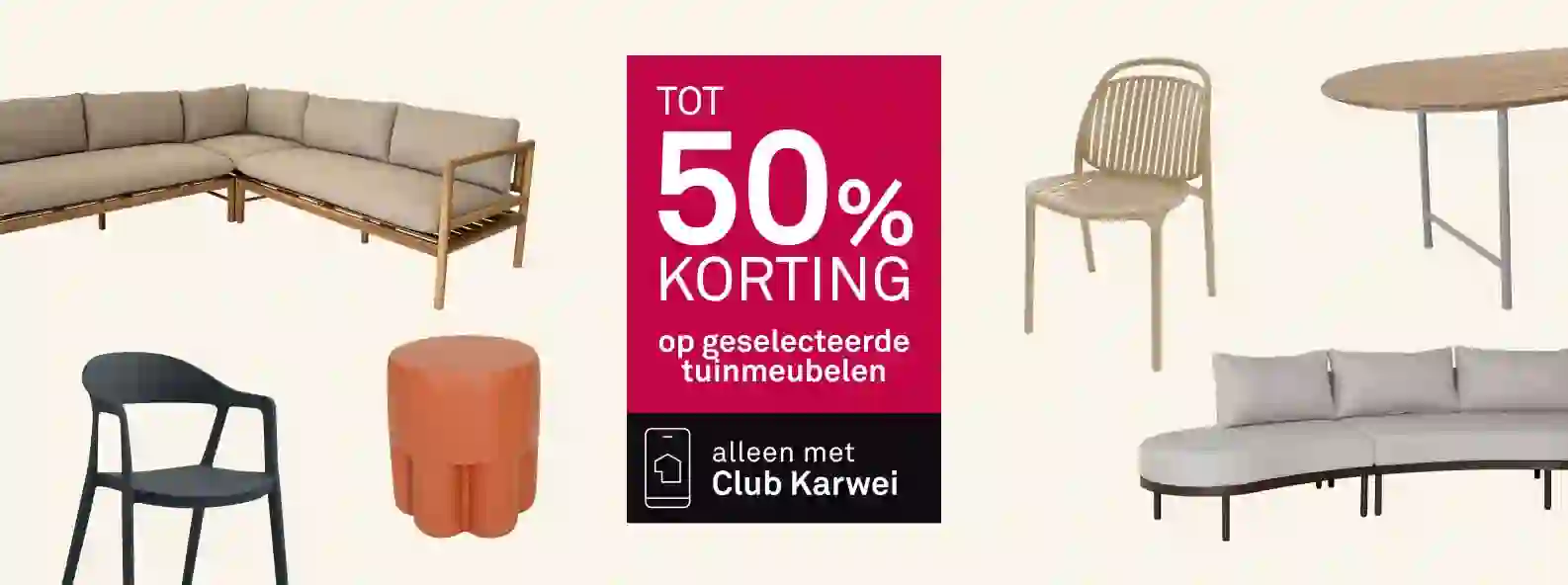 Tot 50% korting op geselecteerde tuinmeubelen