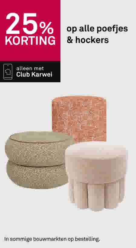 25% korting op alle poefjes & hockers