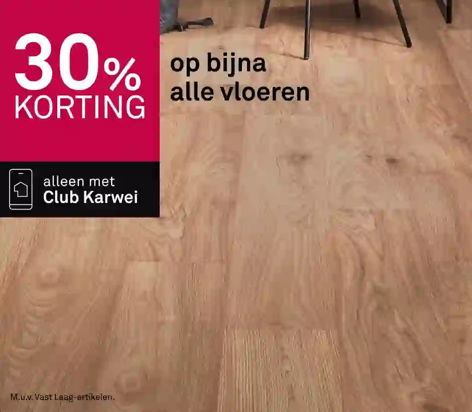 30% korting op bijna alle vloeren