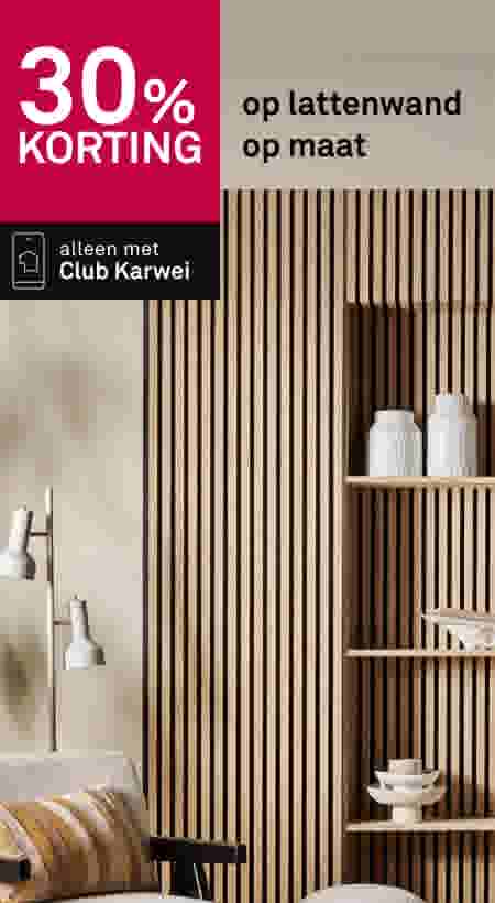 30% korting op lattenwand op maat