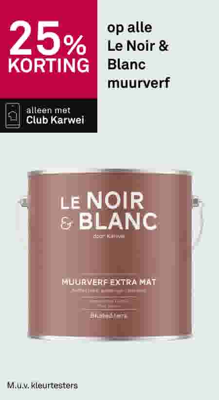 25% korting op alle Le Noir & Blanc muurverf