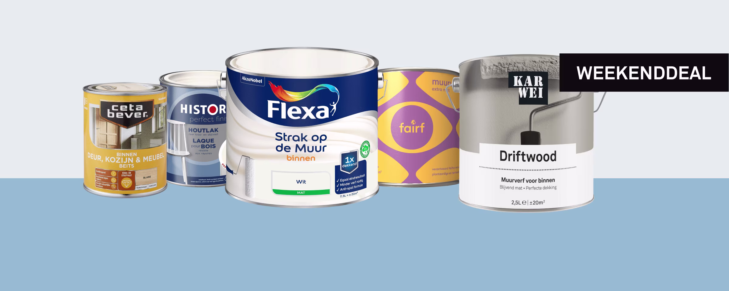 tot 40% korting op bijna all verf & beits