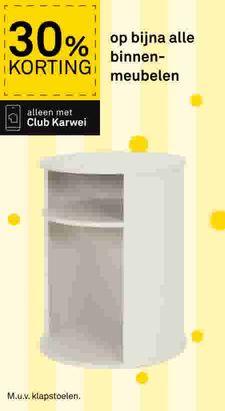 Wit rond kastje met open vakken, 30% korting op binnenmeubelen, alleen met Club Karwei.