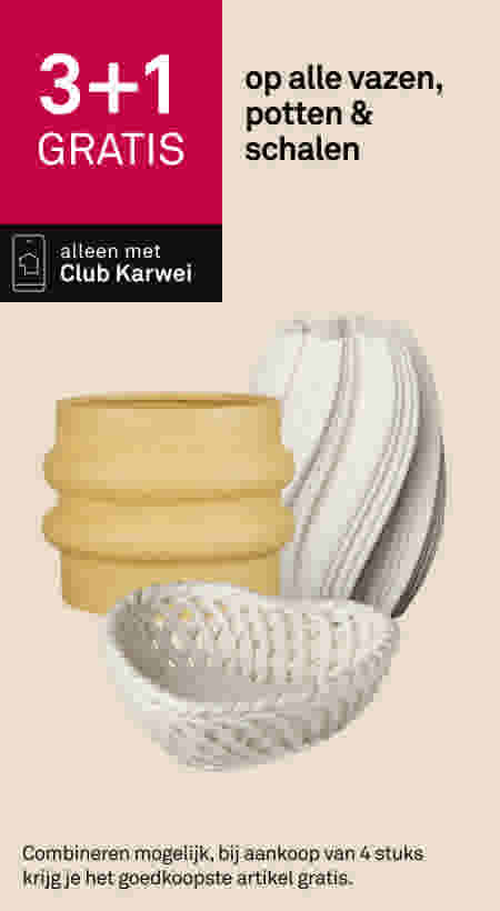 3+1 gratis op alle vazen, potten & schalen
