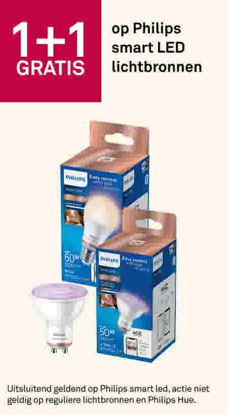 1+1 gratis op Philips smart LED lichtbronnen