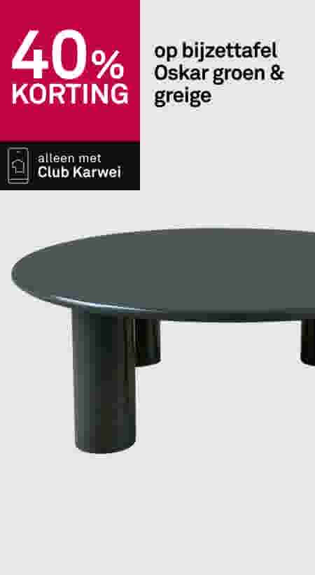 40% korting op bijzettafel Oskar groen & greige