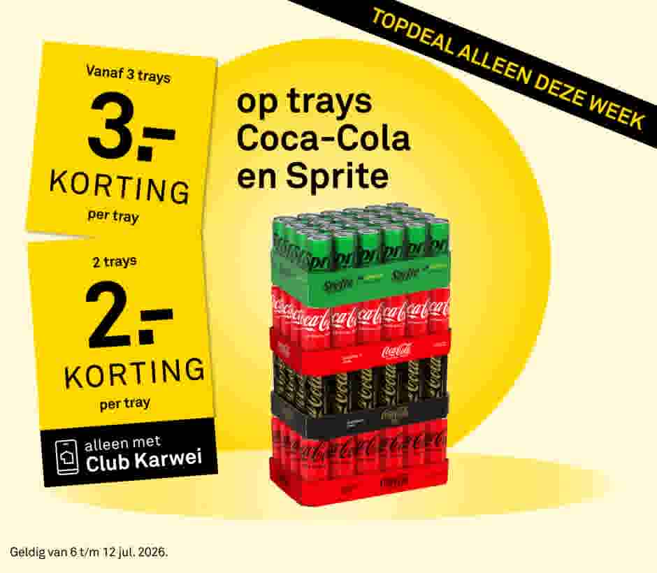 stapelkorting op trays Coca-Cola en Sprite