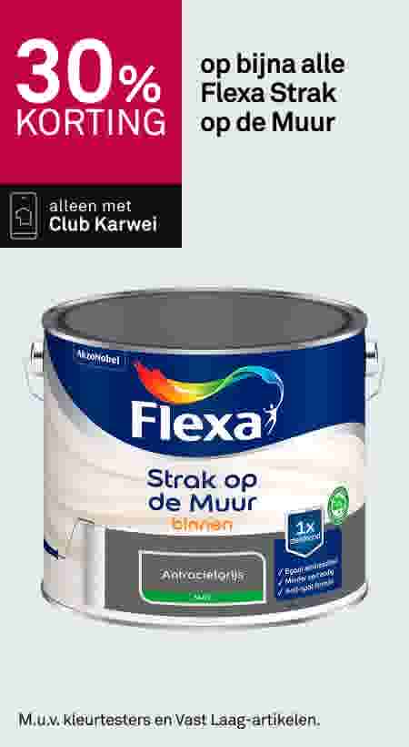 30% korting op bijna alle Flexa Strak op de Muur