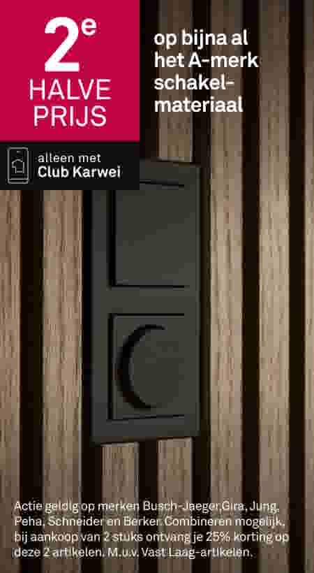 2e halve op bijna al het A-merk schakelmateriaal