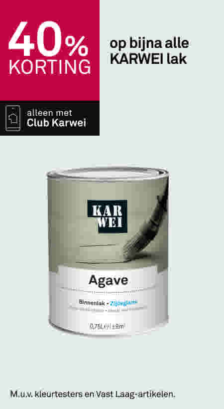 40% korting op bijna alle KARWEI lak