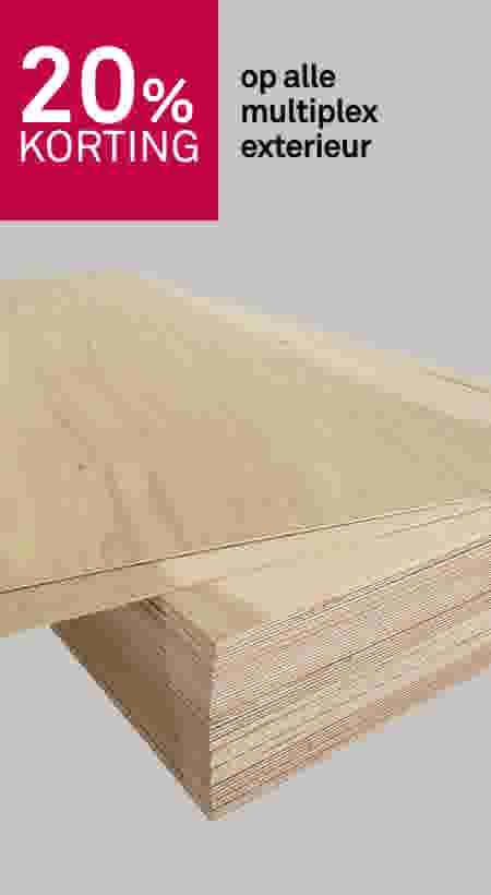 20% korting op alle multiplex exterieur