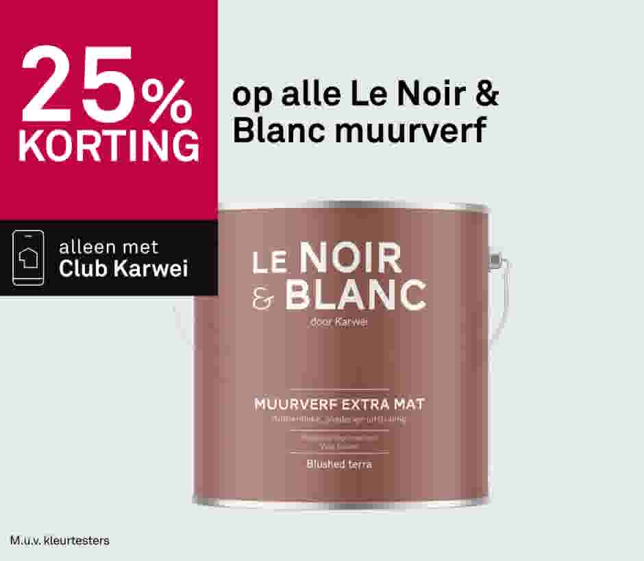 25% korting op alle Le Noir & Blanc muurverf