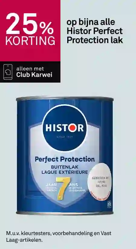 25% korting op bijna alle Histor Perfect Protection lak