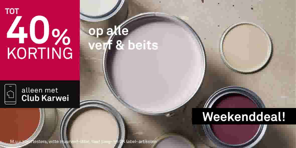 Tot 40% korting op alle verf & beits