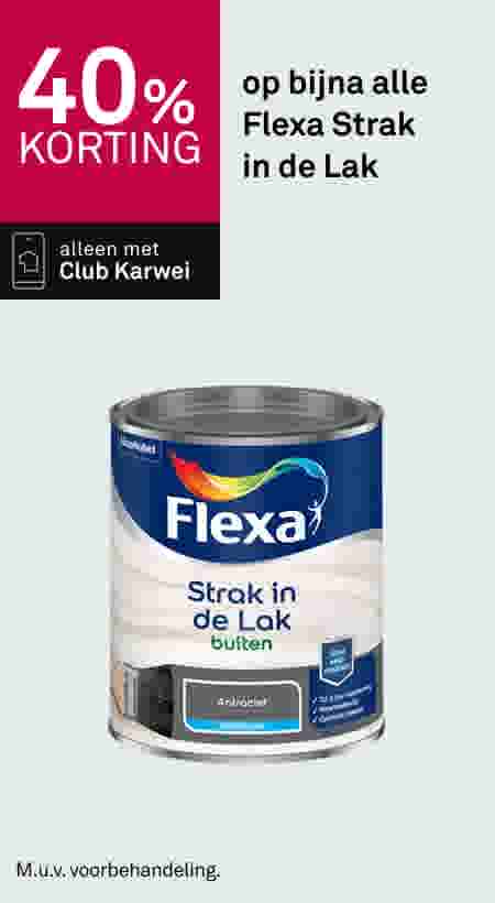 40% korting op bijna alle Flexa Strak in de Lak