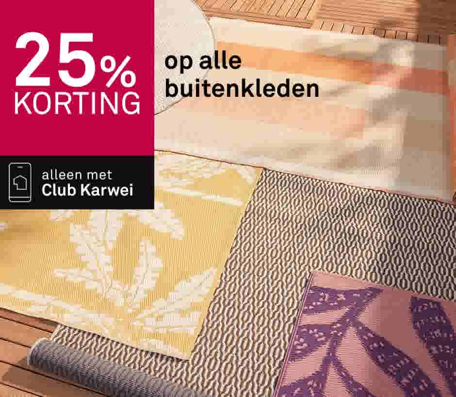 25% korting op alle buitenkleden