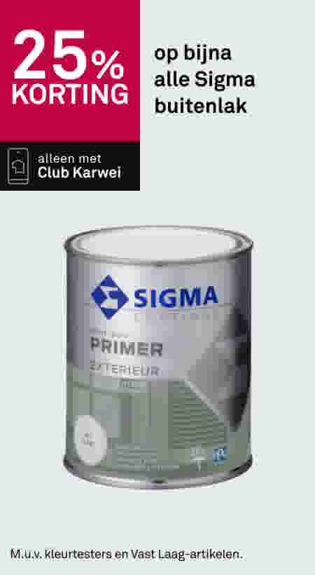 25% korting op bijna alle Sigma buitenlak