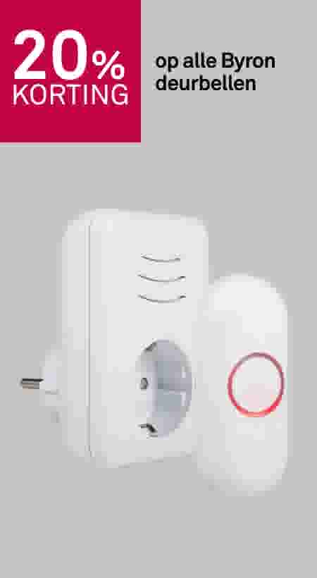 20% korting op alle Byron deurbellen