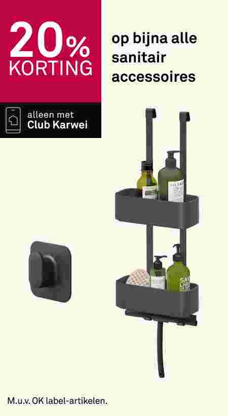 20% korting op bijna alle sanitair accessoires