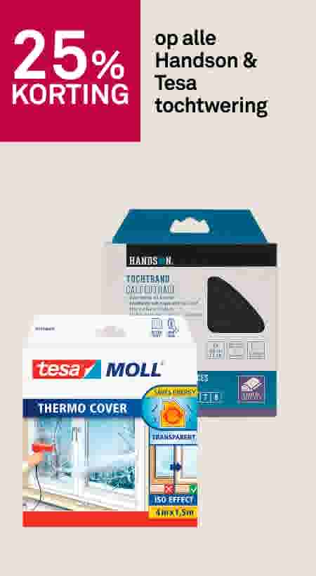25% korting op alle Handson & Tesa tochtwering