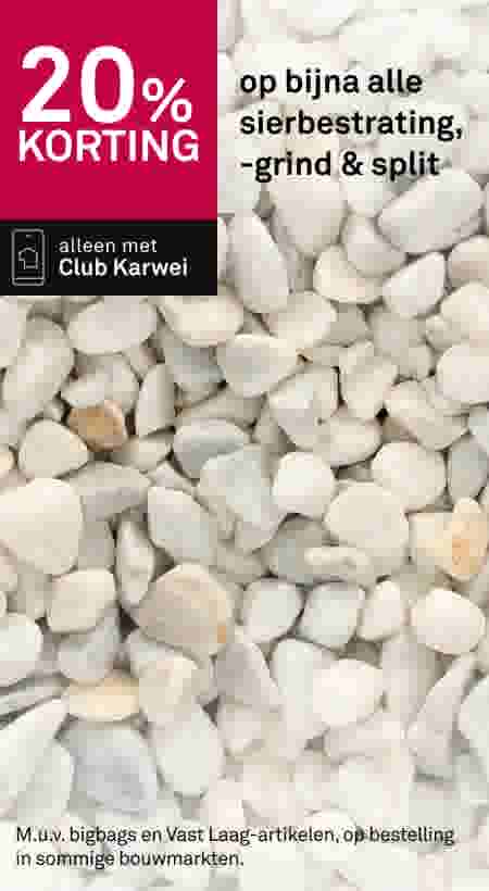 20% korting op bijna alle sierbestrating, -grind & split