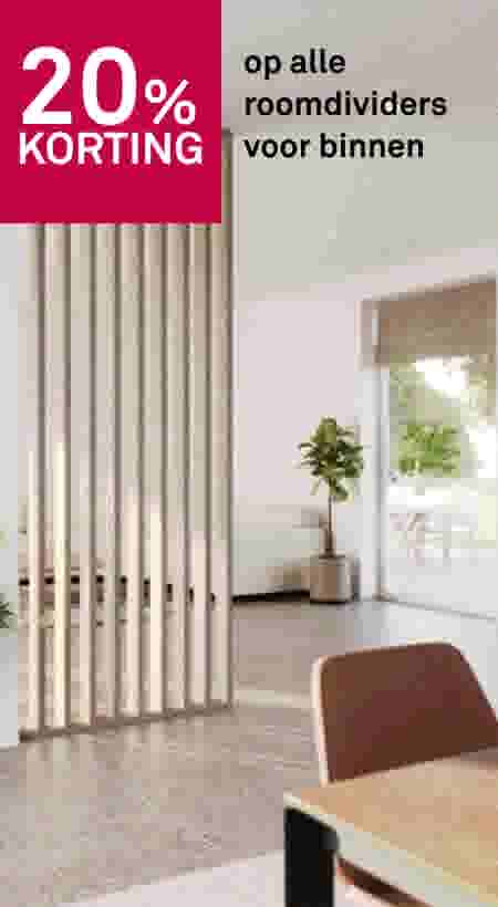 20% korting op alle roomdividers voor binnen