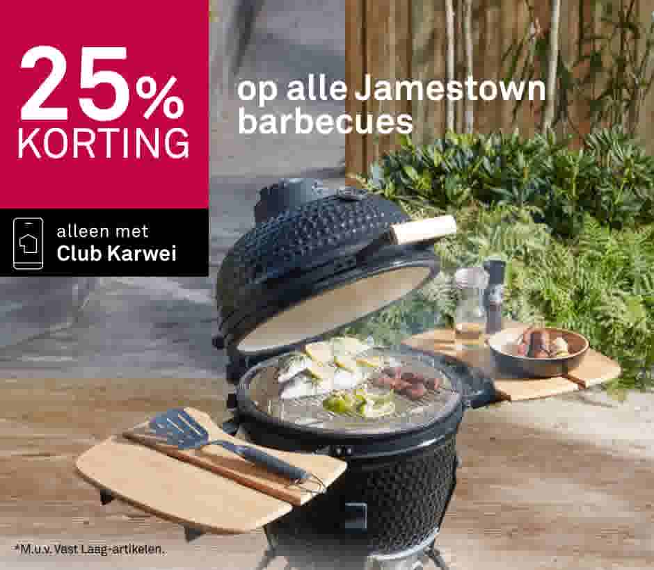 25% korting op alle Jamestown barbecues