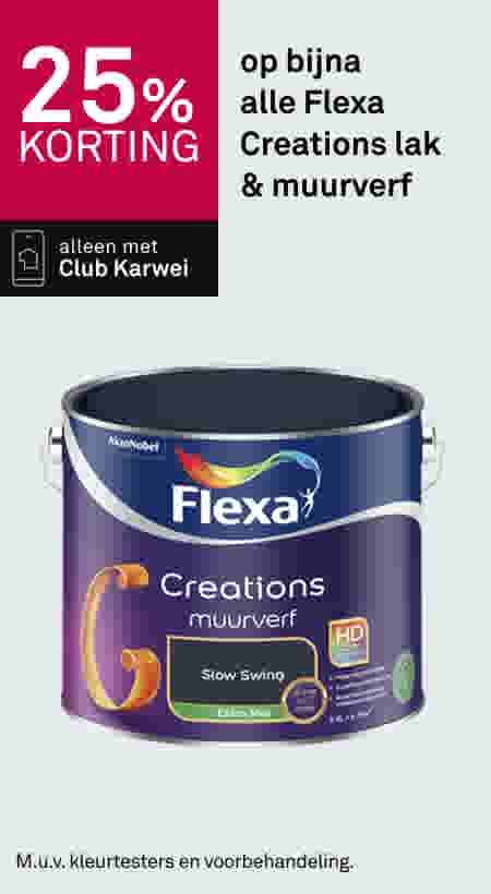25% korting op bijna alle Flexa Creations lak & muurverf