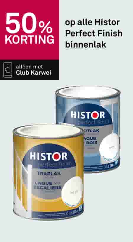 50% korting op alle Histor Perfect Finish binnenlak